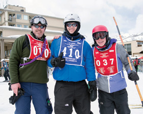 Patrick Zeigler is suited up and ready to hit the slopes with his instructors. Zeigler relearned at the 28th National Disabled Veterans Winter Sports Clinic.