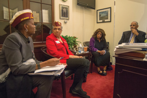 (From left) DAV Assistant National Legislative Director Shurhonda Love and National 1st Junior Vice Commander Delphine Metcalf-Foster met with House Veterans’ Affairs Ranking Member Corrine Brown on Feb. 23.