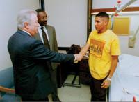 Jesse Brown and Art Wilson with veteran