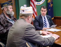 Members of the Department of Indiana with Sen. Todd Young