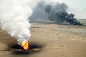 Oil well fires image Oil well fires