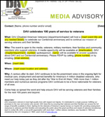 Centennial Media Advisory Image
