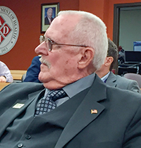 Marine Corps veteran Dan Hall sitting
