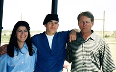 Dietz, center, with his parents, Dan and Cindy, Summer 1998