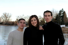 Dietz, right, with younger siblings, Eric and Tiffany, Christmas 2004