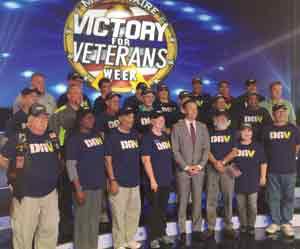 National Adjutant Marc Burgess (2nd row, 2nd from left) along with several members from the Department of Nevada attends a special veteransthemed taping of Who Wants to Be a Millionaire in Las Vegas.