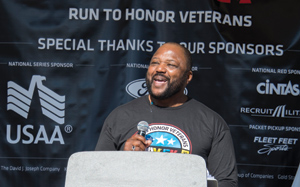 DAV National Commander Moses A. McIntosh Jr. expresses his appreciation to the thousands of runners, volunteers, sponsors and supporters who took part in the DAV 5K in Cincinnati Nov. 7.