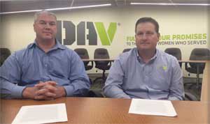 National Service Director Jim Marszalek (left) and Assistant National Service Director Steve Wolf take part in a Facebook Live Q&A session at DAV National Service and Legislative Headquarters in Washington, D.C.