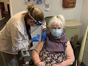 Margaret Klessens getting COVID vaccine Margaret Klessens image